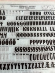 Four Letraset INSTANT LETTERING Transfer 42pt Bernhard Antique Bold Condensed 1