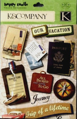Vacation Trip Journey World Travel Passport Packed Memories K & Co Stickers
