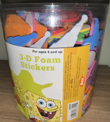 Vintage Tub SpongeBob Squarepants 2004 Nickelodeon 3D Foam Stickers NEW RARE!