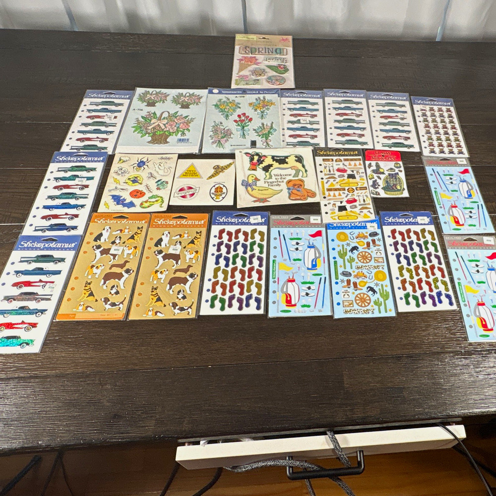 Stickopotamus Glitter Sticker Lot Binder Stickers Spring Cars Dogs Golf Cowboy