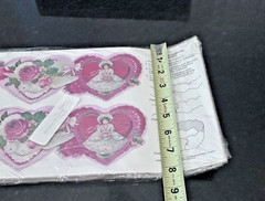 Current Victorian Style Valentine Garland Paper Die Cuts Hearts Angels 8×15