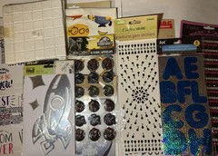 Crafter’s Square Scrapbooking Lot: Alphabet Stickers, Gems, Stencils/Templates