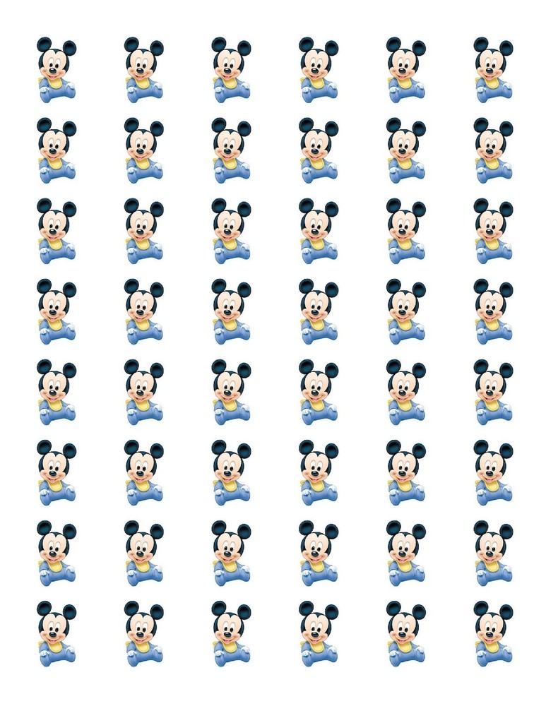 48 BABY MICKEY MOUSE ENVELOPE SEALS LABELS STICKERS 1.2″ ROUND