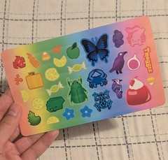 Handmade Sticker Sheets, Summer Theme, Multicolor Rainbow Theme