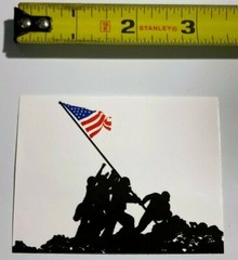 Raising the Flag on Iwo Jima Stickers Lot of 3 Vend Mach Decal American USA Flag