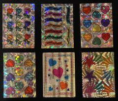 VTG Retro Groovy 6 Cards of` Vending Machine Mixed Prism Stickers NOS (Lot 4)