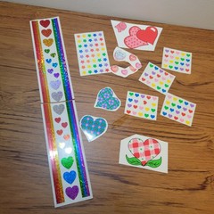 Hambly Studios Stickers Rainbows Hearts Glitter Grossmans Heart Lot