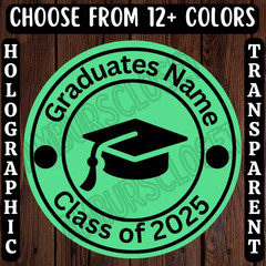40 GRADUATION CUSTOM STICKERS 2″ CLASS OF 2025 LABELS SEALS SCRATCH RESISTANT