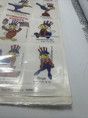 Olympic PERK-UPS Stickers GYMNASTIC EVENTS NIP 1984 Vtg 3 Sheets USA EAGLE LA !