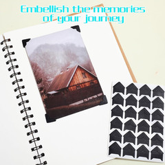 600 Pcs Photo Corner Stickers,Black Scrapbook Photo Corners, Photos Corners Self