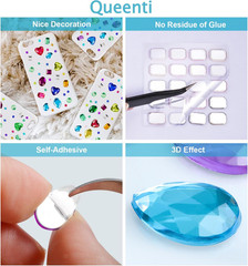 2102 Pcs Gems Stickers, Self Adhesive Gems, Bling Rhinestones | Assorted Shapes