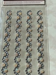 3D ADHESIVE GEMSTONES LONG BORDER CLEAR & CRYSTAL STRAND 4PC/STRANDS