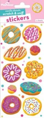2 Sheets Vanilla Donuts Scented Stickers Papercraft Party Favors DIY Crafts Food