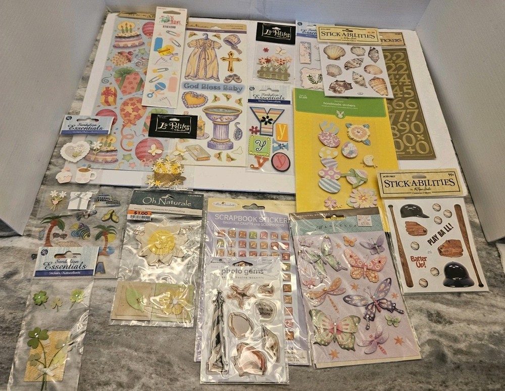 Vintage Sticker Lot Of 17 New Sealed Packs Assorted Stickers Different Brands