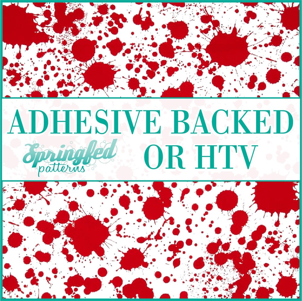 BLOOD SPLATTER on White Pattern #2 Adhesive Vinyl or HTV Heat Transfer Vinyl