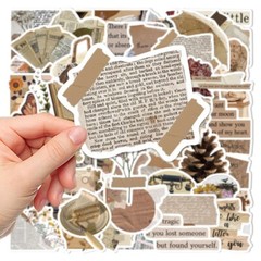 50pcs RETRO COTTAGECORE Vintage Stickers,Aesthetic Victotia Flowers Peacock,201