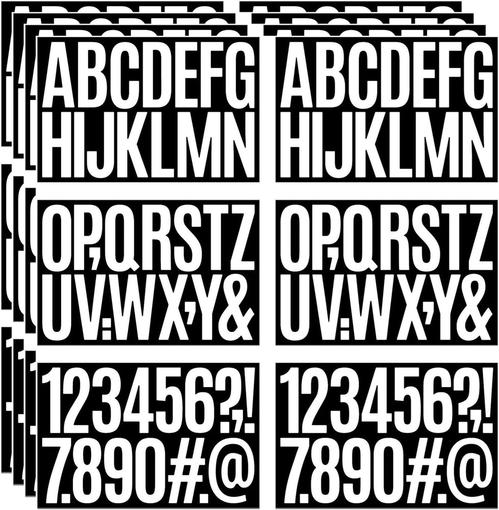 24 Sheets 384 Pcs Vinyl Letter Stickers,3 Inch Self-Adhesive Alphabet Numbers St