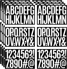 24 Sheets 384 Pcs Vinyl Letter Stickers,3 Inch Self-Adhesive Alphabet Numbers St