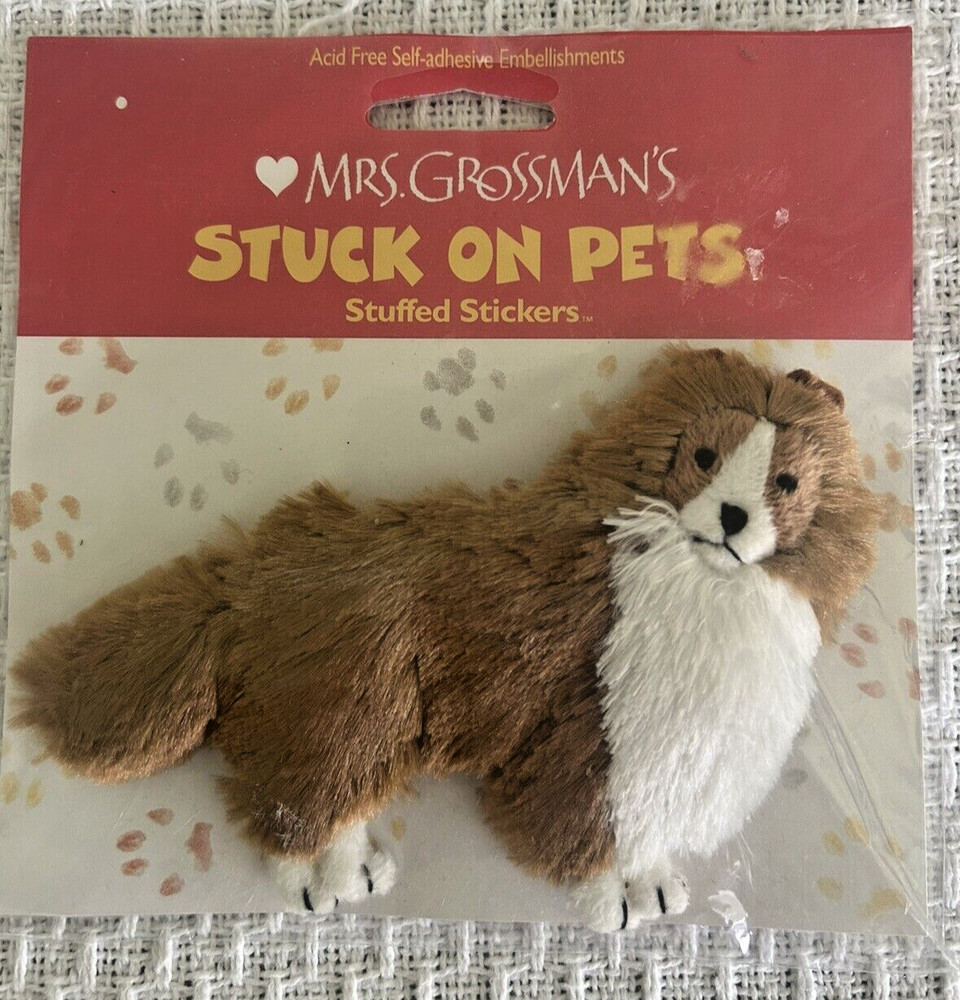 MRS GROSSMAN’S Stuck on Pets Stuffed Brown and White Corgi Dog