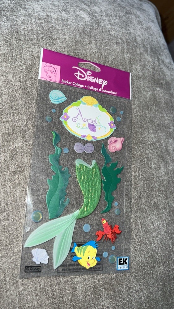 Disney+EK Success Ariel Little Mermaid Princess Fabric Fin Dimensional Sticker