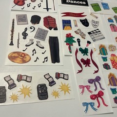 Creative Memories 15 Sticker Blocks and Strips Music School Dogs Bows Balloons