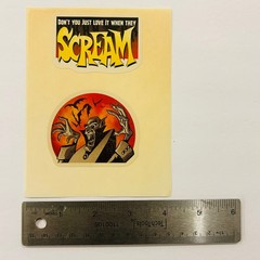 RETRO STICKER LOT Halloween SCREAM Scarecrow Moth Black cat Tombstone WITCH