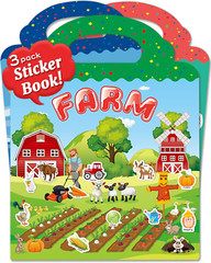 Benresive Reusable Sticker Book for Toddlers 2-4 Years, 3 Sets Travel Stickers f