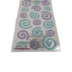 New EK Success Vellum Swirl Stickers 18 Count Purple & Blue Crafting Sticko