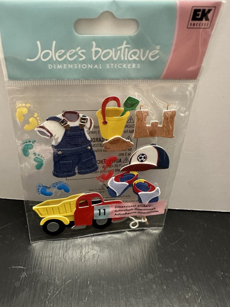 Jolee’s Boutique Toddler Boy Trucks Sandcastle footprints Sticker Scrapbooking