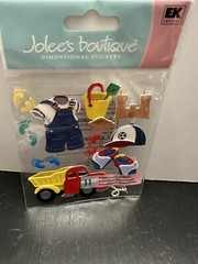 Jolee’s Boutique Toddler Boy Trucks Sandcastle footprints Sticker Scrapbooking