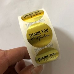 Round Thank You Labels Sticker Self-adhesive Home-made Sticky Wrapping Stickers