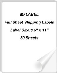 50 Sheets Full Sheet Sticker Paper – 8.5″x11″ White Matte Vinyl for All Printers