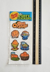 Vtg 80s Scratch N Sniff Puffy Stickers LOT Gordy Strawberry Banana Grape Orange