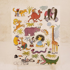 Vintage Cartoon Safari Animal Sticker Sheet – American Greetings