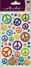 PEACE SIGN Signs Purple Pink Yellow Blue Green Orange Drawn Sandylion stickers
