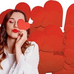 50 Pcs Heart Cutouts Paper 4 Inch and 2 Inch Valentine’s Day Cut Outs Table