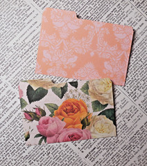 8 Mini File Folders Scrapbook Junk Journal Card Making Botanical Patterns