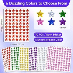 2100 Pack,6 Colors, Holographic Small Star Stickers for Kids Reward, Behavior…