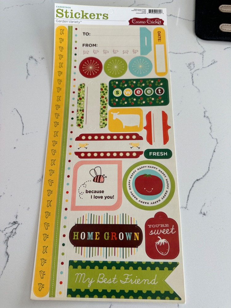Cosmo Cricket Card Stock Stickers «Garden Variety» Home Grown Happy Scrapbooking