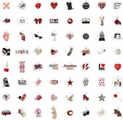 100Pcs Vintage Red & Black Aesthetic Stickers – Perfect for Journals & Laptops
