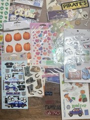 Large Scrapbook Sticker And Embellishment Lot 60 Packs New Stickers Loose Sheets