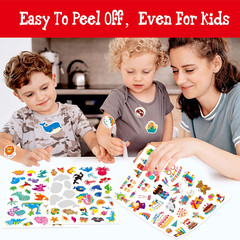 1300PCS Adorable Stickers, Farm/Marine/Wild Animals, Vehicles, Dinosaurs, Food,