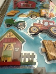 Boley Farm Vehicle Tractor Barn Hay Barrel of Apples Boots 3D Scrapbook Stickers
