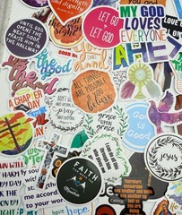20 Stickers Christian Faith God Jesus Motivational Designs Journals Laptops Gift