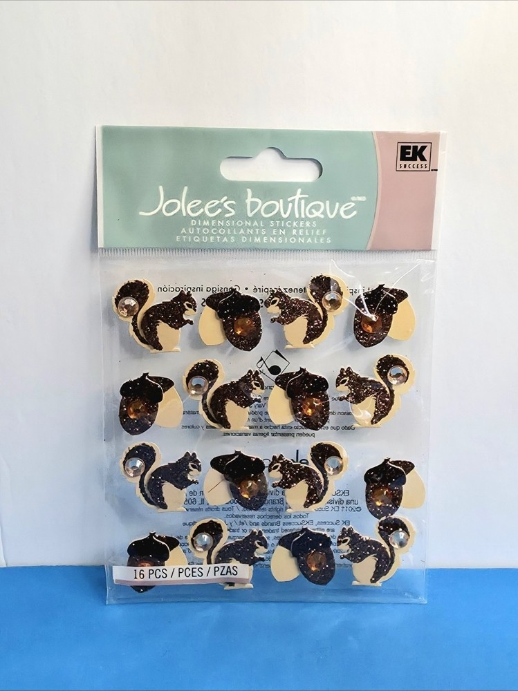 FREE SHIP Jolee’s ACORN SQUIRREL REPEATS Scrapbook Sticker ANIMALS DOGS BIRD