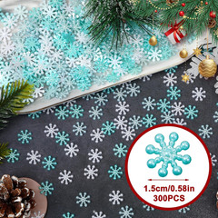 Christmas Snowflakes Decorations, 300Pcs Glitter ABS Pearl like Snowflakes White