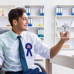 20 PCS Blank Award Ribbons Blue Prize DIY Satin Recognition Ribbon Contest