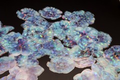 Crystal Flower PET sticker | flower blue butterfly holographic themed PET