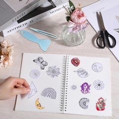 Intricate Moth Design Reusable Sticker Book – 40 Sheets for Crafts & Journaling