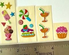 Vintage 1980s Puffy Scratch N Sniff cocktail ice cream sundae cupcake lollipop